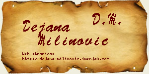 Dejana Milinović vizit kartica